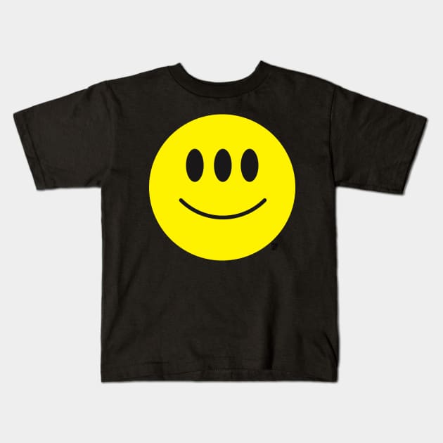 SMILEY FACE Kids T-Shirt by toddgoldmanart